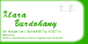 klara burdohany business card